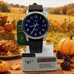 Timex Mens Easy Reader 35mm Eco-Friendly Sustainable Strap Watch - TW2V75200WF